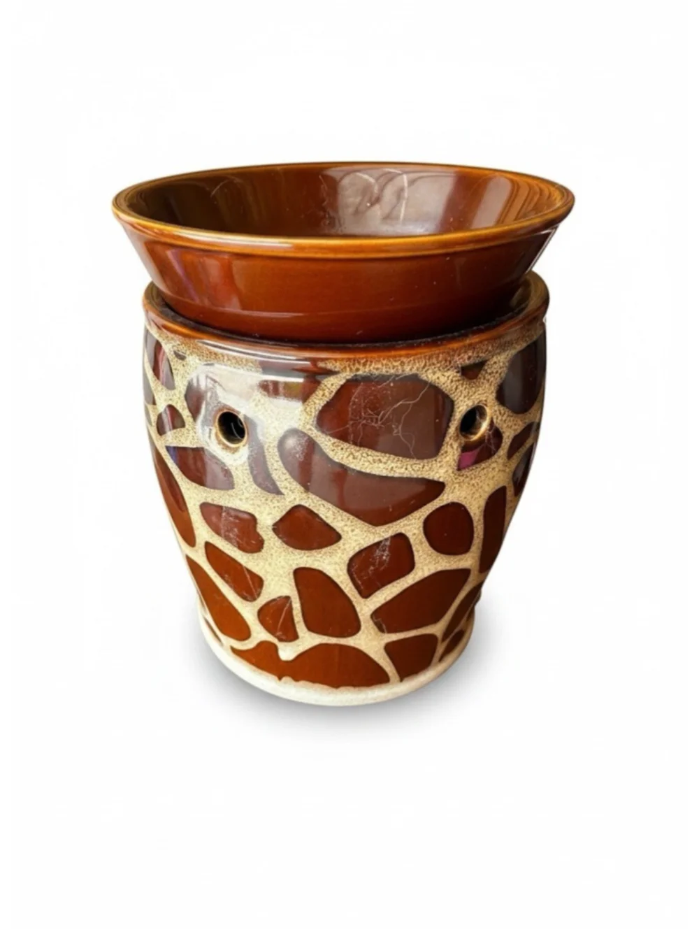 Scentsy Giraffe Full Size Wax Warmer Safari Animal Print with Tray Bulb Retired